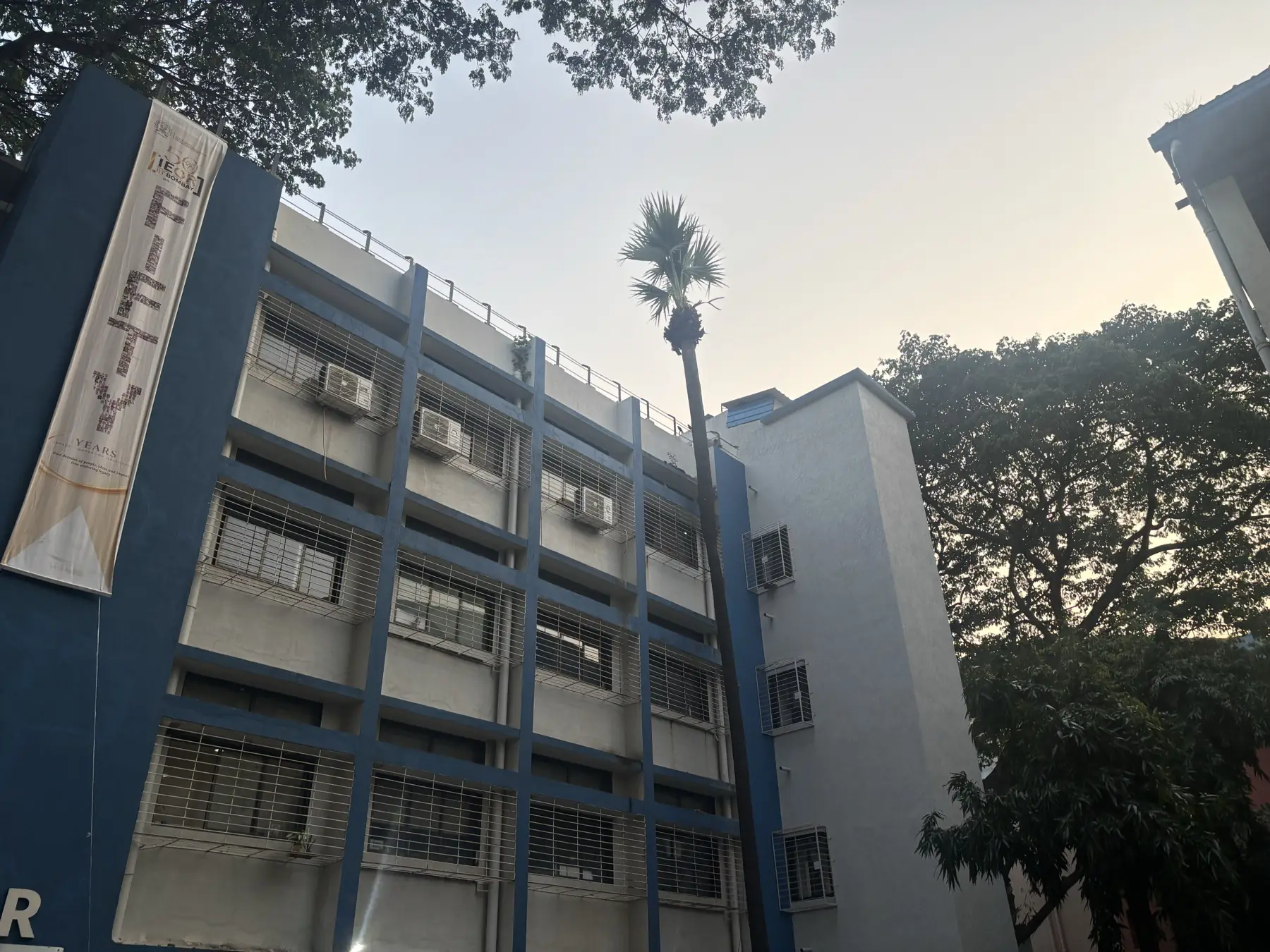 The Fifty Years banner hanging on the IEOR building